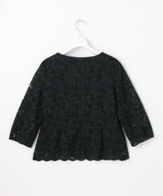 自由区 【洗える】フラワーコードレース ペプラムブラウス