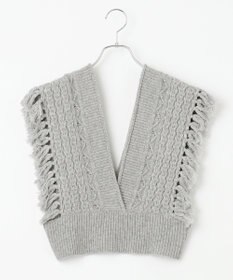 #Newans 【洗える】カシミヤブレンドバルキーデザインニットベスト