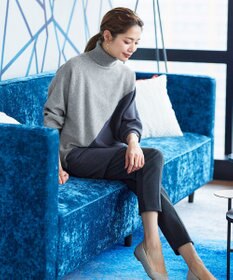 Tiaclasse 【洗える】配色ドルマンニットチュニック