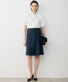 ICB L ストレッチジョーゼット ドレープデザインブラウス