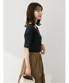 Green Parks 前後２ｗａｙリブ５分袖プルオーバー