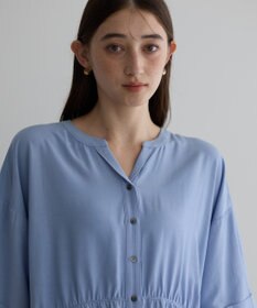 YECCA VECCA ギャザーデザイン配色シャツ