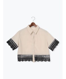 Te chichi レースヘムクロップトシャツ