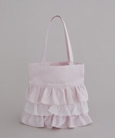 Maison de FLEUR サテンフロントフリルスクエアトートバッグ