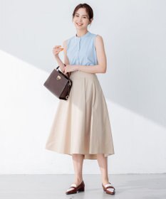 組曲 【洗える】ブラウスライクジャージーノースリーブ カットソー