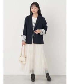 earth music&ecology レースボーダーカットソープルオーバー