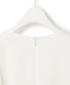 ICB 【WEB限定カラーあり・洗える】エステルダブルクロス 長袖ラッフルブラウス