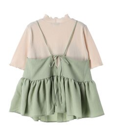 earth music&ecology ＳＥＴ２点ジャガードビスチェ＋リブプルオーバー