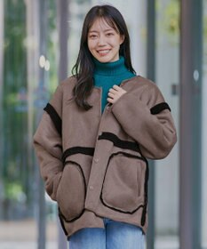 Tiaclasse 2wayリバーシブルボアショートブルゾン