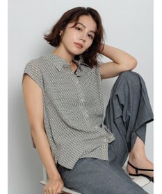 Te chichi シアサッカージオメ柄シャツブラウス