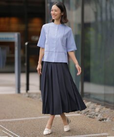 J.PRESS LADIES L エアリースパンボイル プリーツ スカート