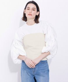 NAVE 【Nave・洗える】タイプライタークロス ギャザーブラウス