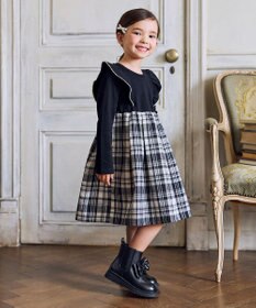 ANY KIDS チェック柄 ドッキング ワンピース