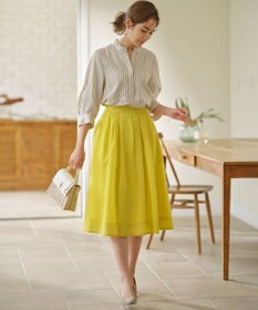 組曲 L 【洗える・シワになりにくい】カラーボイル シアーフレアスカート