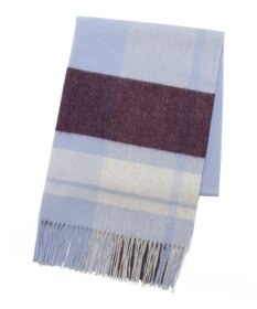 MOONBAT 【洗える】FURLA ウール100%超大判ブロックチェックストールマフラー／幅70cm