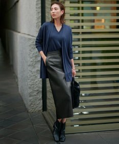 ICB L 【洗える】コンパクトファインウール ロングカーディガン