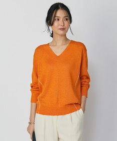 ICB 【WEB限定カラーあり・洗える】ペーパーブレンドシャインニット Vネックプルオーバー