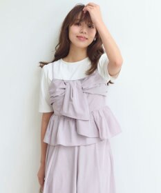 Feroux 【セットアップ対応・洗える】リボンタフタ ビスチェ カットソー