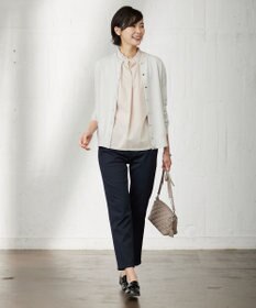 J.PRESS LADIES L コンビジャージー フリルネック カットソー