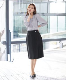 Tiaclasse L 【洗える】リボンカラーパフスリーブブラウス