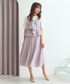 Feroux 【セットアップ対応・洗える】リボンタフタ ビスチェ カットソー