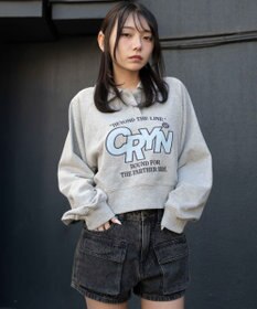 WEGO 襟付きグラフィックショートスウェット