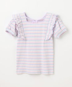 ANY KIDS オン・オフショルダー ボーダー Tシャツ