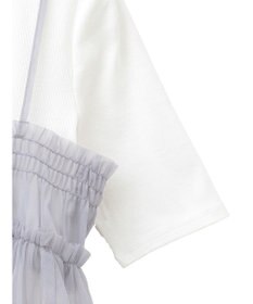 earth music&ecology ＳＥＴ２点チュールビスチェ＋リブプルオーバー