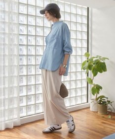 WEGO 【ANGIE VINTAGE】シアーデニムバンドカラーシャツ