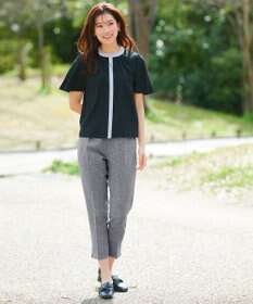 Tiaclasse 【洗える】麻調テーパードパンツ