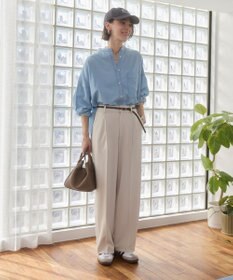 WEGO 【ANGIE VINTAGE】シアーデニムバンドカラーシャツ