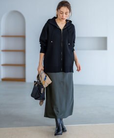 23区 L 【Lサイズ限定/洗える】ヴィスコースストレッチ ニット パーカー