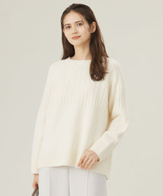 自由区 【洗える】ウールカシミヤブレンドケーブル ニット