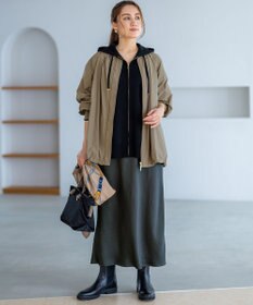 23区 L 【Lサイズ限定/洗える】ヴィスコースストレッチ ニット パーカー