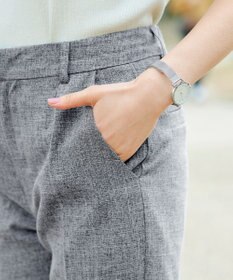Tiaclasse 【洗える】麻調テーパードパンツ