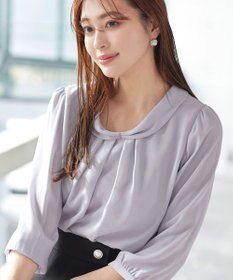 Tiaclasse L 【洗える】リボンカラーパフスリーブブラウス