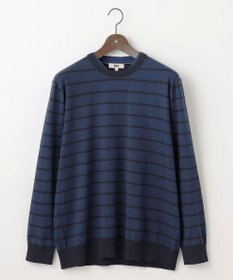 JOSEPH ABBOUD 【キングサイズ・チクチクしない/イージーケア/3シーズン対応】ハイカウントSNOWY ボーダー ニットＴ