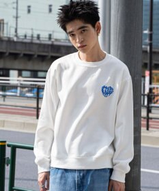 WEGO 【ユニセックス着用ITEM/裏起毛/SMLサイズ展開】リラックスフィットハートロゴプルオーバー