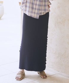 earth music&ecology サイドメローリブニットスカート