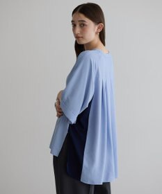 YECCA VECCA ギャザーデザイン配色シャツ