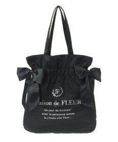 Maison de FLEUR ダブルリボンギャザートートバッグ