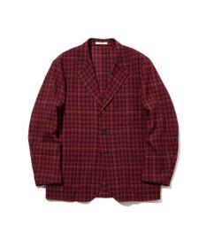J.PRESS MEN 【J.PRESS ORIGINALS】Wool Nylon Refine Tartan Check 3B Sack Jacket / Japan Made レッド系4