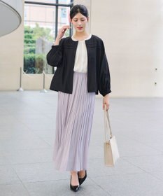 Tiaclasse L 【洗える】リボンカラーパフスリーブブラウス