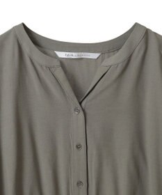 YECCA VECCA ギャザーデザイン配色シャツ