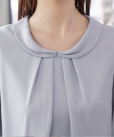 Tiaclasse L 【洗える】リボンカラーパフスリーブブラウス