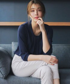 Tiaclasse L 【洗える】リボンカラーパフスリーブブラウス