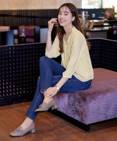 Tiaclasse L 【洗える】リボンカラーパフスリーブブラウス