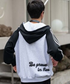 WEGO 【ユニセックス着用ITEM】ラインラグランZIPパーカー