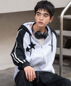 WEGO 【ユニセックス着用ITEM】ラインラグランZIPパーカー