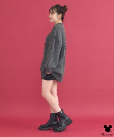 earth music&ecology Disney/ポイントミッキーケーブルニット